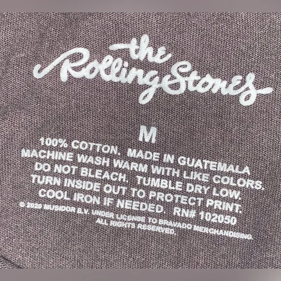ROLLING STONES USA Band Tee-Shirt Cropped Sleeveless Distressed Black Red SZ Med - Picture 4 of 4